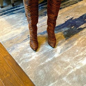Franco Sarto Tiger Print Knee Boots